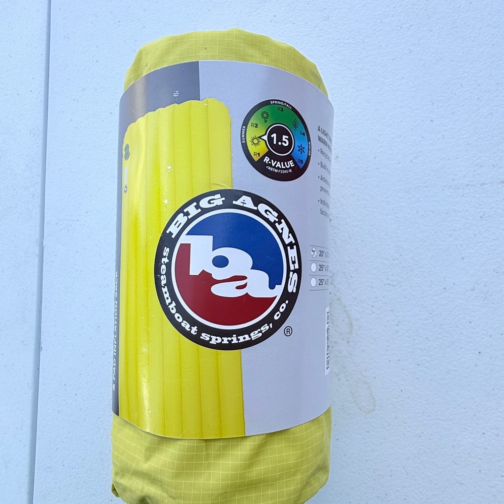 Big Agnes Divide Sleeping Pad Regular 20x72 Citron Yellow 1.5 R-Value